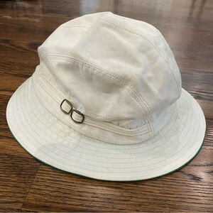 GOORIN BROS White Buckle Bucket Hat Green Terry Cloth Brim